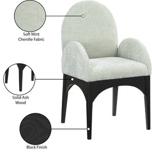 Waldorf Mint Chenille Fabric Dining Chair 378Mint-AC Meridian Furniture
