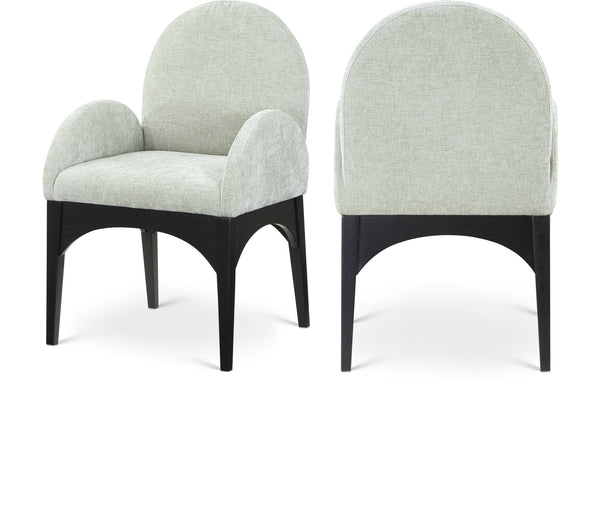 Waldorf Mint Chenille Fabric Dining Chair 378Mint-AC Meridian Furniture