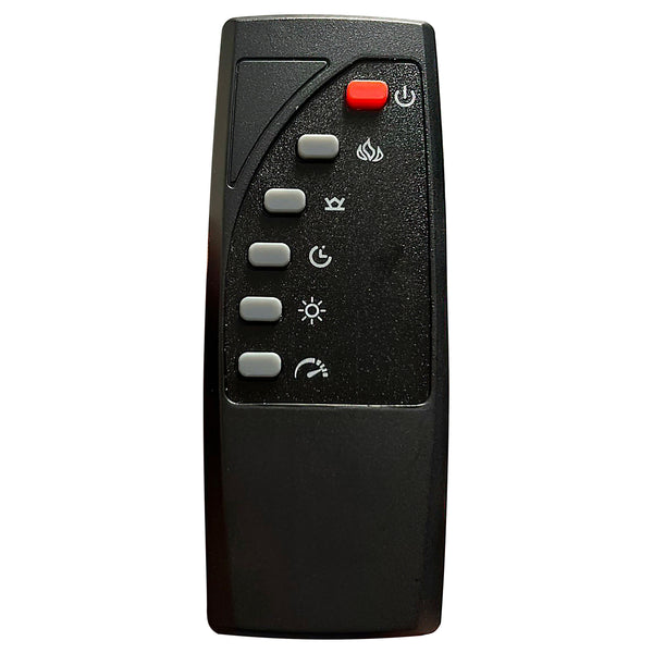 English Elm Judah Black Upholstered Queen Bed With Wingback Design & Remote-Controlled Flame Visualizer Display B062P375548