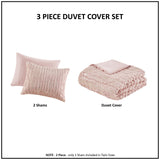 Intelligent Design Naomi Glam/Luxury Metallic Print Faux Fur Duvet Cover Set ID12-2247 Blush/Gold