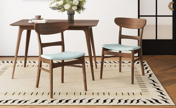 English Elm [video] Rubberwood Dining Chairs Set of 2 Upholstered Mid-century Seats for Modern Homes 58915.00MNT