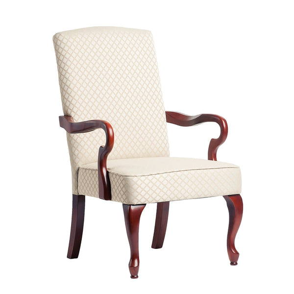 English Elm DeLaney Hardwood Gooseneck Arm Chair with Jacquard Diamond Fabric, High Back Comfort & Durable Build Beige B050P229953