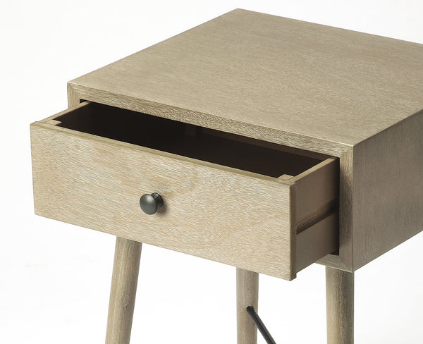 Butler Specialty Delridge Rectangular Wood Nightstand - Stylish Mid-century Modern Design With Spacious Drawer Gray,Tan,Beige Bayur Wood Solids,Okoume Veneer,Mdf,Iron 3791140-butler