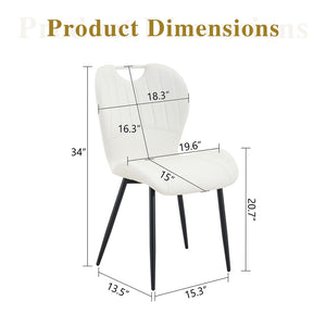 English Elm Set of 4 Olive Fabric Dining Chairs Ergonomic Cushion Black Steel Frame Modern White+Black W1151P454887