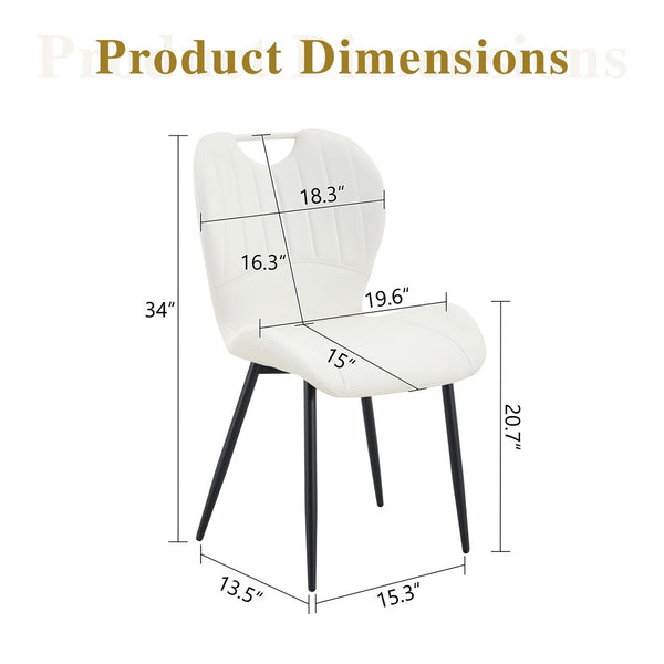 English Elm Set of 4 Olive Fabric Dining Chairs Ergonomic Cushion Black Steel Frame Modern White+Black W1151P454887