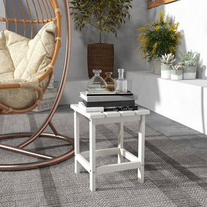 English Elm Outsunny Weather-Resistant 15" Adirondack Side Table – Stylish, Durable Hdpe Table For Outdoor Spaces W2225P200881-GIGA