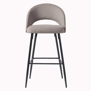 English Elm Walker Edison - Modern Mushroom Upholstered Bar Stool Set of 2 — Minimalist Rounded Back Comfort, Steel Frame, Cutout Seat, Lightweight, 30-Min Assemble B185P169045