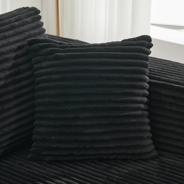 English Elm Modular Sectional Couches For Living Room: Customizable L-Shaped Comfort In Soft Black Corduroy W1143P313188