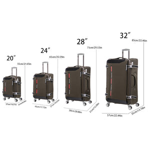 English Elm Softside Expandable Spinner Luggage Set Four Piece Lightweight Travel Collection Sage Green T3292P343901