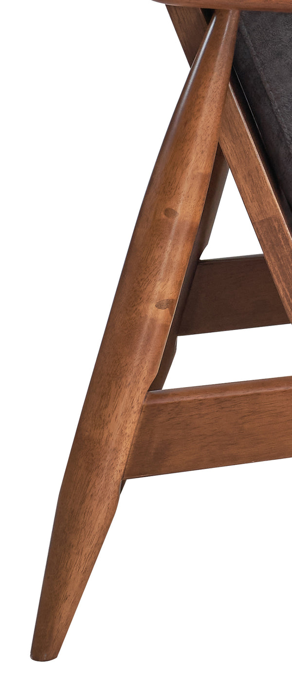 English Elm Alisa Charcoal Fabric Accent Chair with Brown Wood Finish, Removable Cushion, Foam Seat Comfort B2726S00384