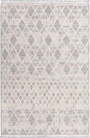 Unique Loom Arlo Cy Machine Made Tribal Rug Gray, Ivory 9' 10" x 14' 1"