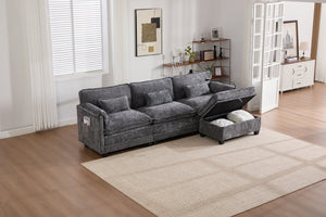 English Elm United Oversized 112" Modular Sectional Sofa - Cloud Couch With Storage Ottoman & Usb Charging Ports W1568S00189-GIGA