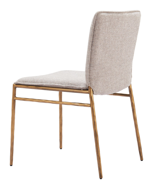 Nordvest Dining Chair Beige & Gold 110275 Zuo Modern