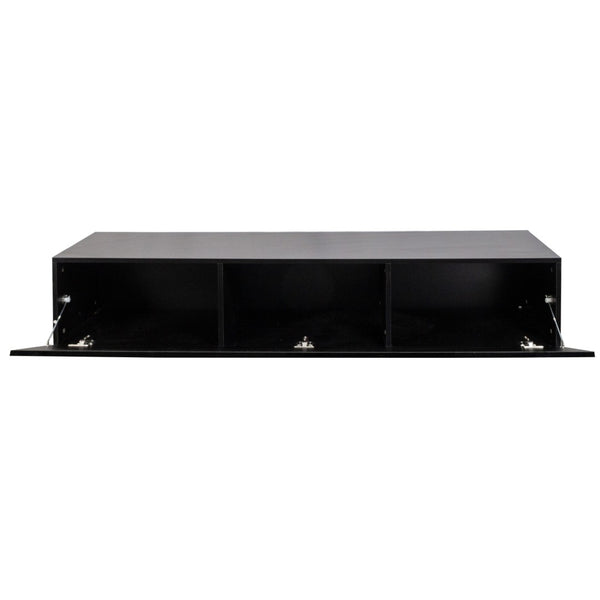 English Elm Modern Floating Media Console with Drop Down Doors and Display Shelf for Living Rooms W331P361255
