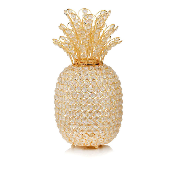 Homeroots 15" Gold Faux Crystal Decorative Pineapple  Faux Crystal,Faux Gold 379771