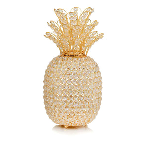 Homeroots 15" Gold Faux Crystal Decorative Pineapple  Faux Crystal,Faux Gold 379771