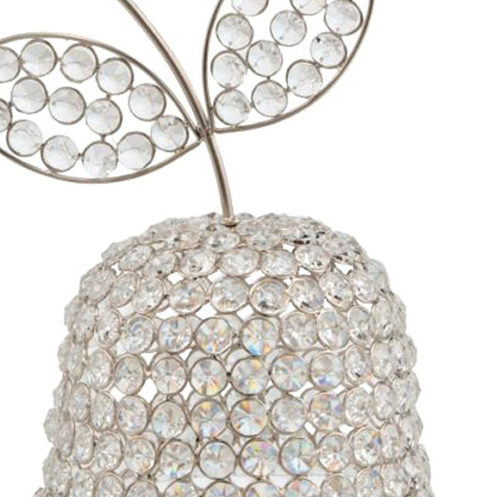 HomeRoots 18" Faux Crystal Decorative Pear Tabletop Sculpture – Modern Accent for Chic Interiors & Gifts Silver 379772