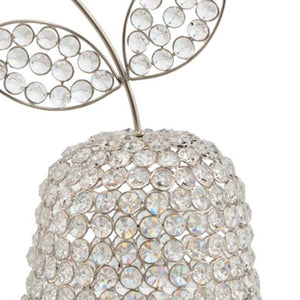 Homeroots 18" Silver Faux Crystal And Silver Decorative Pear Tabletop Sculpture  Faux Crystal,Faux Silver 379772