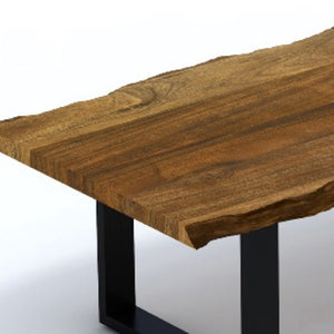 Homeroots Modern Rustic Live Edge Acacia Wood Coffee Table   379797