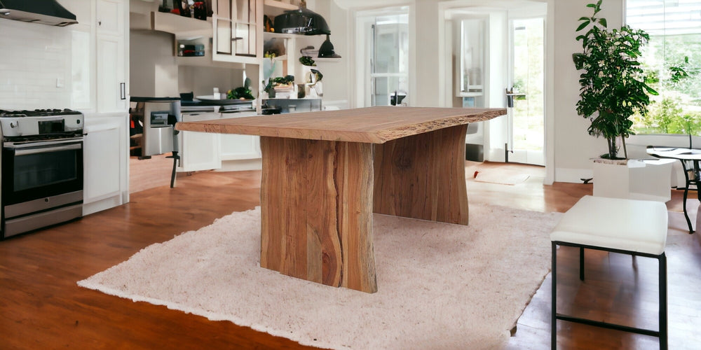 Homeroots 71" Brown Rectangular Solid Wood Dining Table   379798