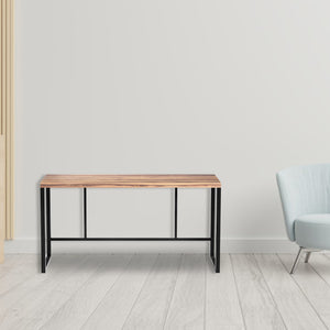 Homeroots Squared Off Natural Wood Bar Or Pub Table   379806