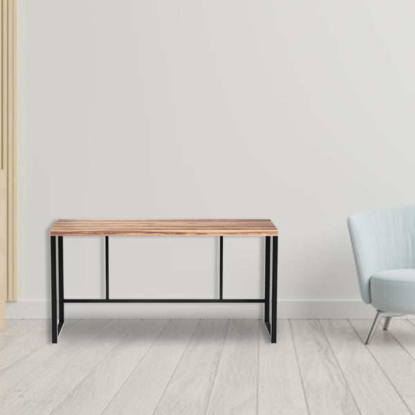 Homeroots Squared Off Natural Wood Bar Or Pub Table   379806