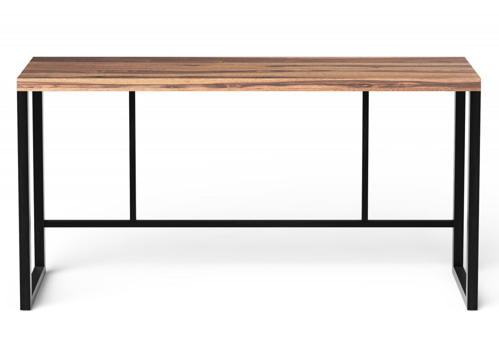 Homeroots Squared Off Natural Wood Bar Or Pub Table   379806