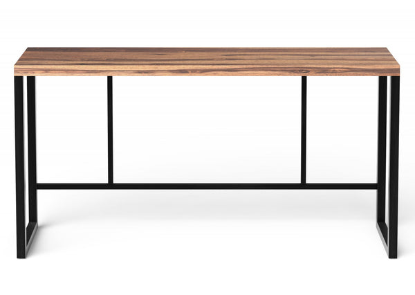 Homeroots Squared Off Natural Wood Bar Or Pub Table   379806