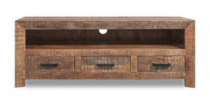 Homeroots 57" Natural And Brown Solid Wood Console Table   379810