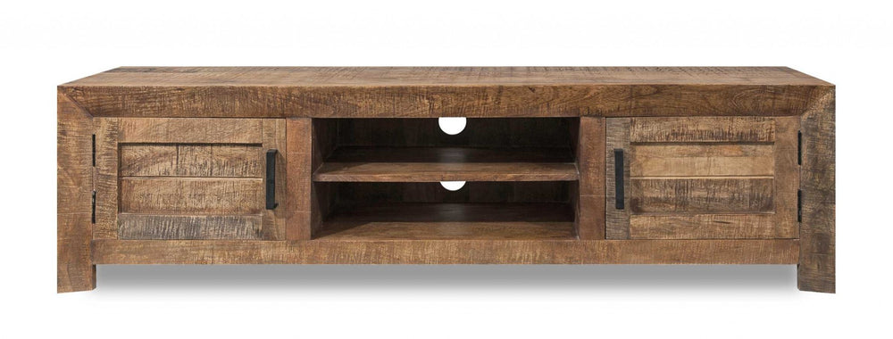 Homeroots Solid Wood 2 Cabinet Tv Stand And Media Console   379811