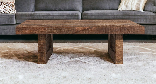 Homeroots Solid Wood Butcher Block Dining Bench   379812