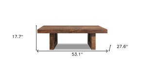 Homeroots Solid Wood Butcher Block Dining Bench   379812