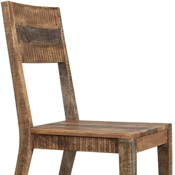 Homeroots Set Of 2 Solid Mango Wood Dining Chairs  Wood 379814