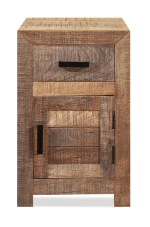 Homeroots 26" Brown Solid Wood Square End Table With Drawer   379815