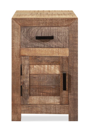 Homeroots 26" Brown Solid Wood Square End Table With Drawer   379815