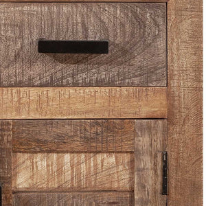 Homeroots 26" Brown Solid Wood Square End Table With Drawer   379815