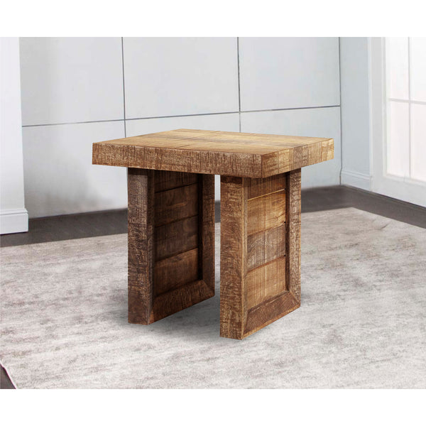 Homeroots 20" Brown Solid Wood Square End Table   379816