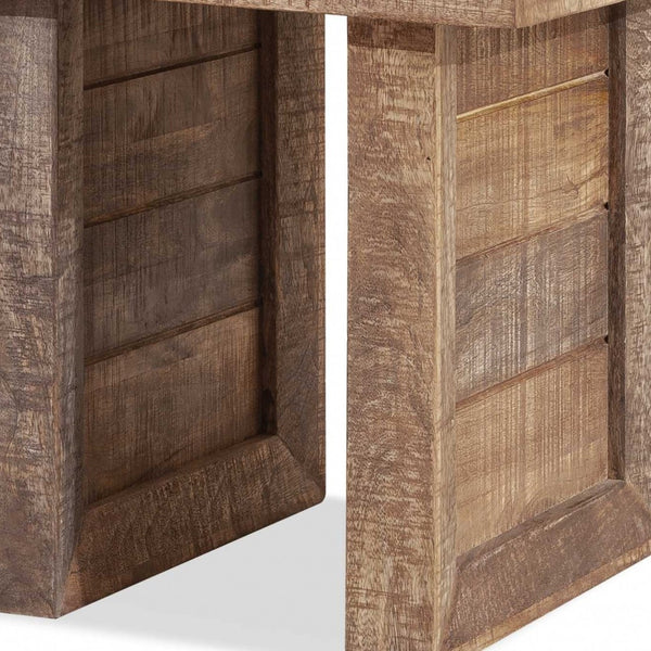 Homeroots 20" Brown Solid Wood Square End Table   379816
