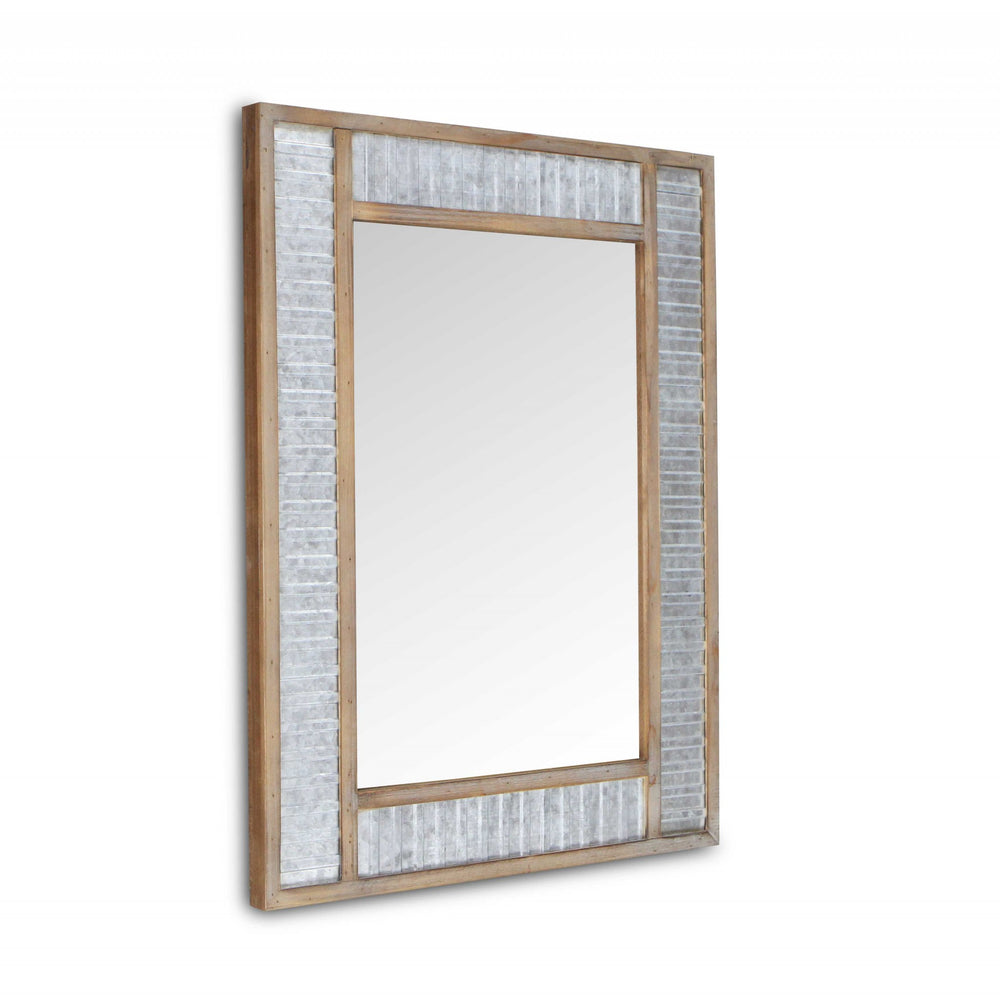 Homeroots 32" Brown Framed Accent Mirror  Wood 379819