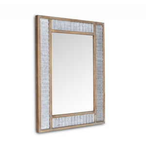 Homeroots 32" Brown Framed Accent Mirror  Wood 379819