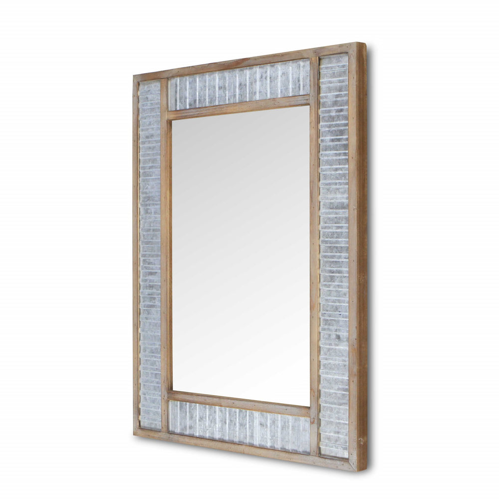 Homeroots 32" Brown Framed Accent Mirror  Wood 379819