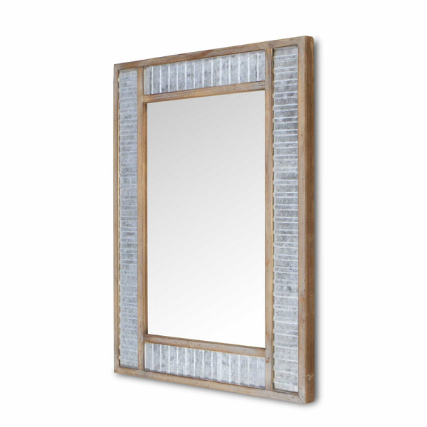 Homeroots 32" Brown Framed Accent Mirror  Wood 379819