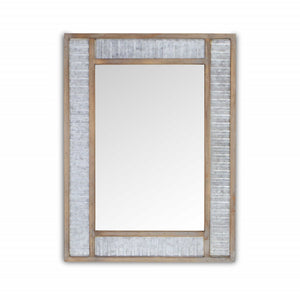 Homeroots 32" Brown Framed Accent Mirror  Wood 379819