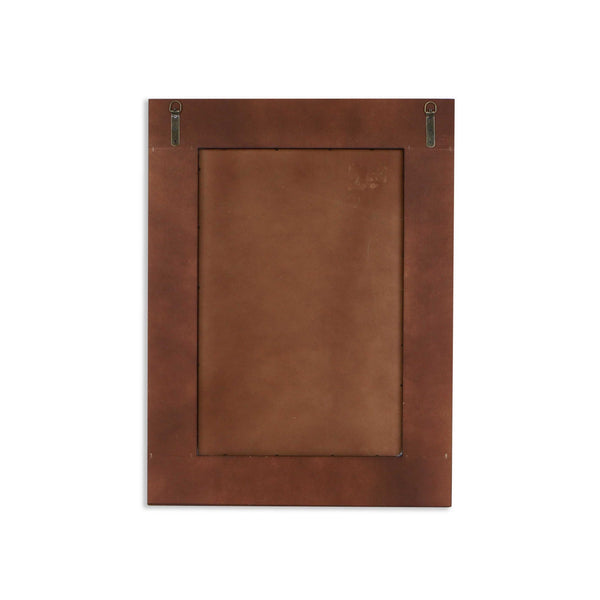 Homeroots 32" Brown Framed Accent Mirror  Wood 379819