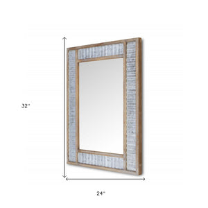Homeroots 32" Brown Framed Accent Mirror  Wood 379819