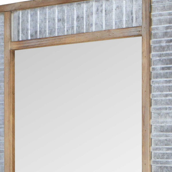 Homeroots 32" Brown Framed Accent Mirror  Wood 379819