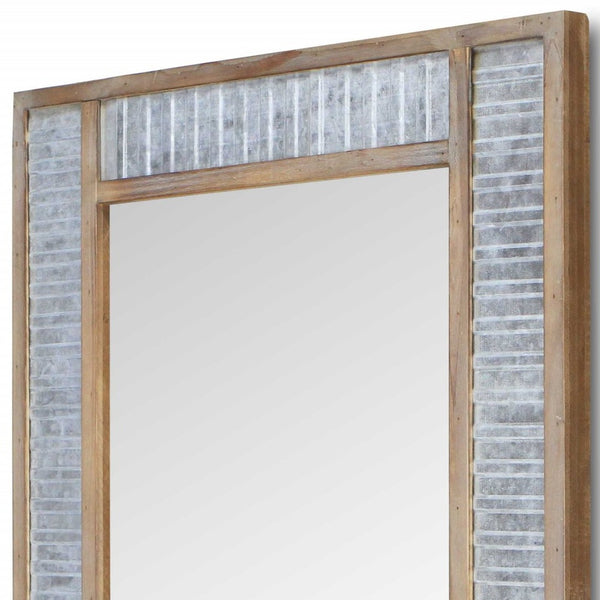 Homeroots 32" Brown Framed Accent Mirror  Wood 379819