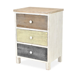 HomeRoots 19" Distressed Accent Cabinet in White and Gray - Stylish Storage with Vintage Charm for Any Room 379823