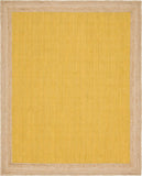 Unique Loom Braided Jute Goa Hand Braided Border Rug Yellow, Natural 8' 0" x 10' 0"
