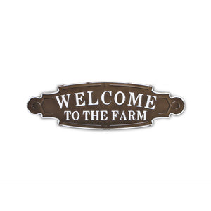Homeroots Welcome To The Farm Lacquered Black And White Metal Wall Art  Metal 379842